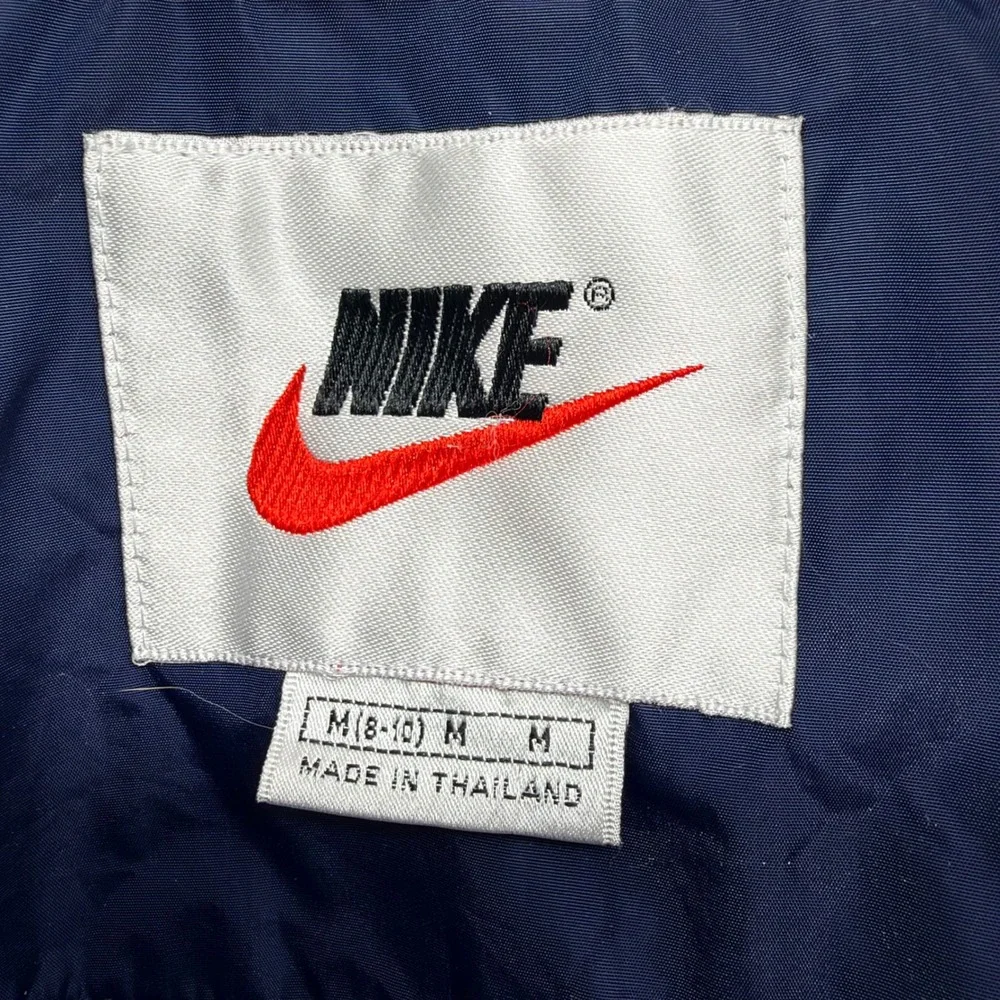 Nike Vintage 90s Windbreaker Full Zip Jacket Mesh Lined Navy Blue Size M Mens